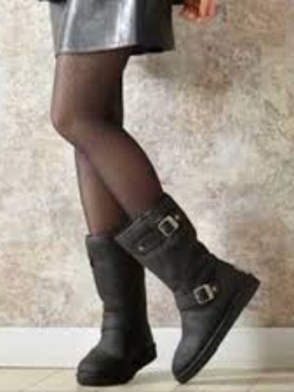 UGG Australia Sutter Boot 1005374 Black‎ Leather Women Size 8
